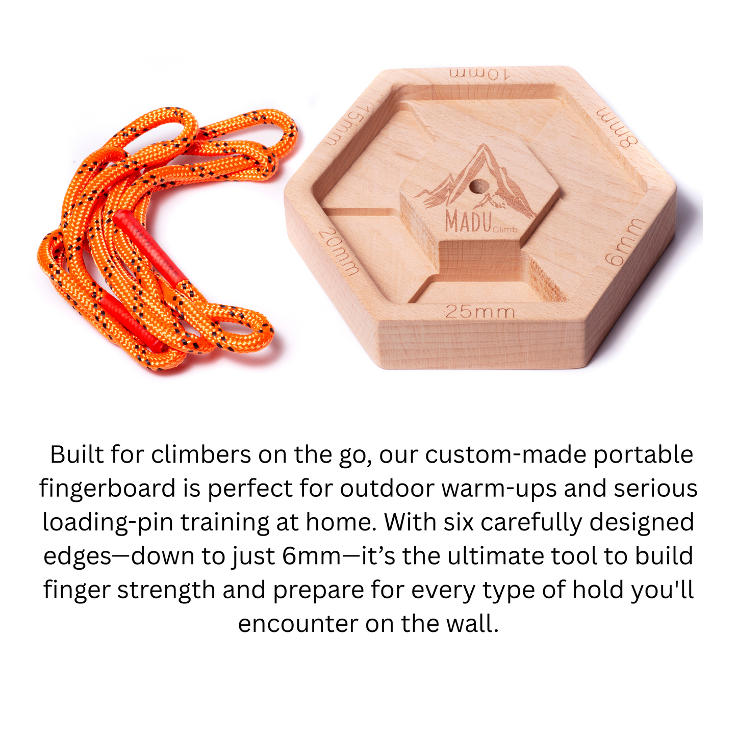 Portable Hexagon Finger Board Six Unique Hardwood Edge's ( 1 Piece )