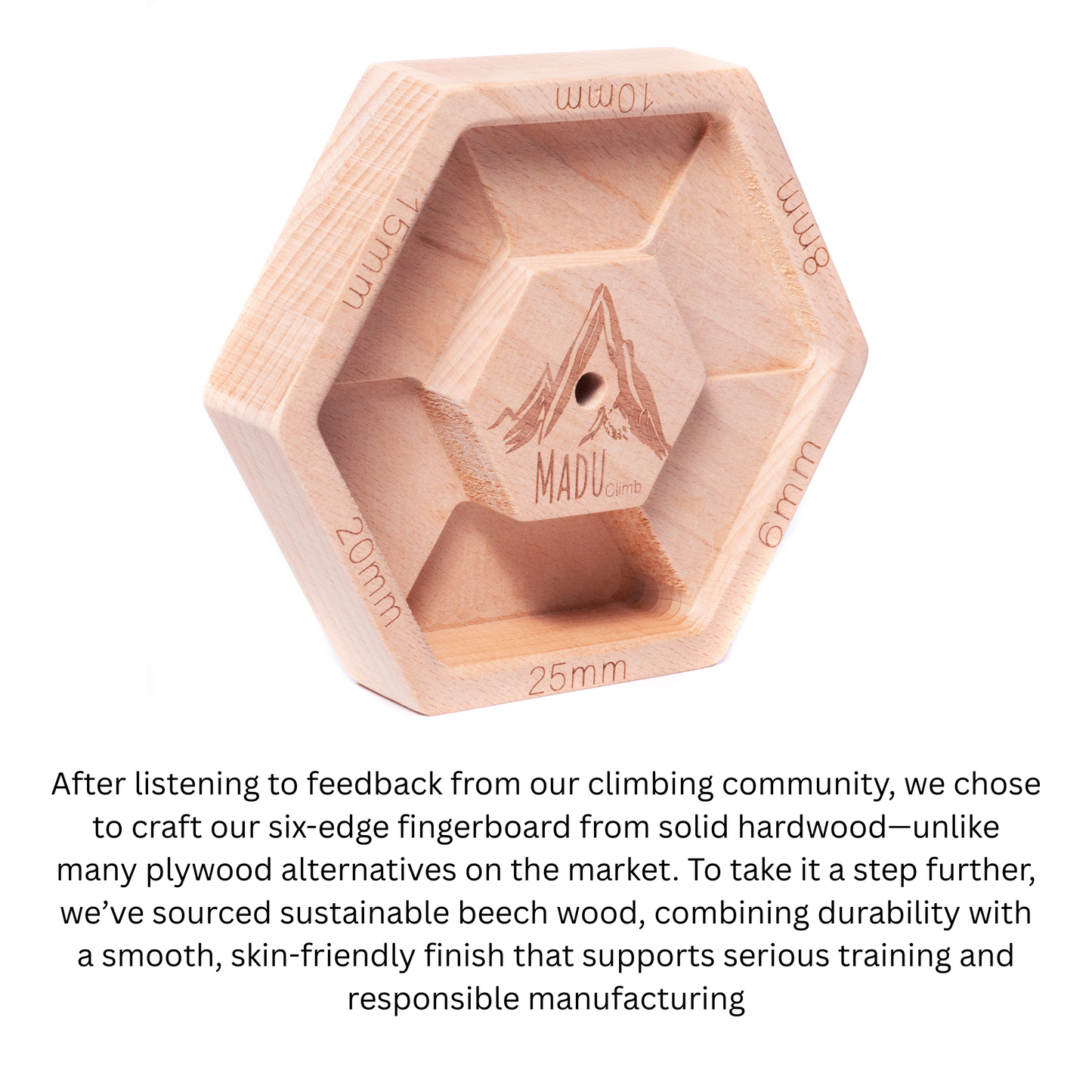 Portable Hexagon Finger Board Six Unique Hardwood Edge's ( 1 Piece )