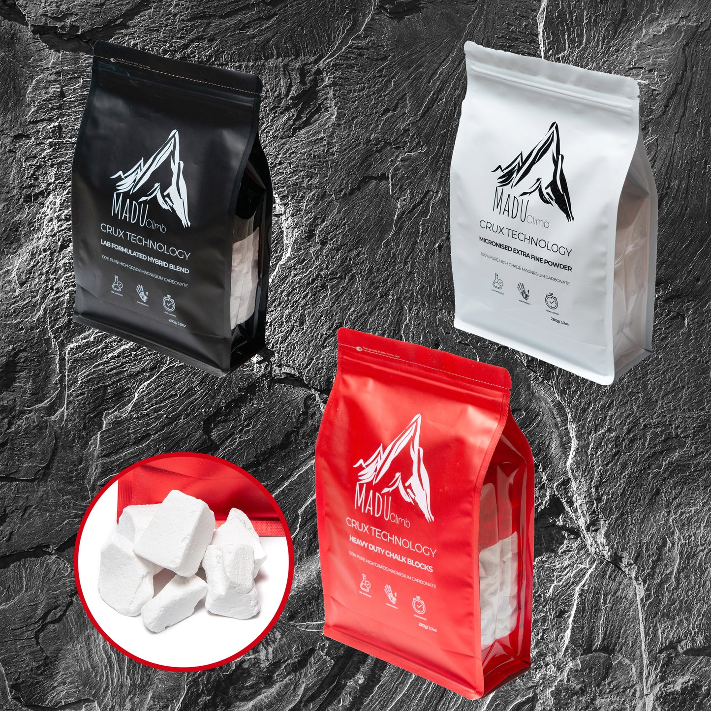 CruxTech Heavy Duty Chalk Blocks (100% Magnesium Carbonate)
