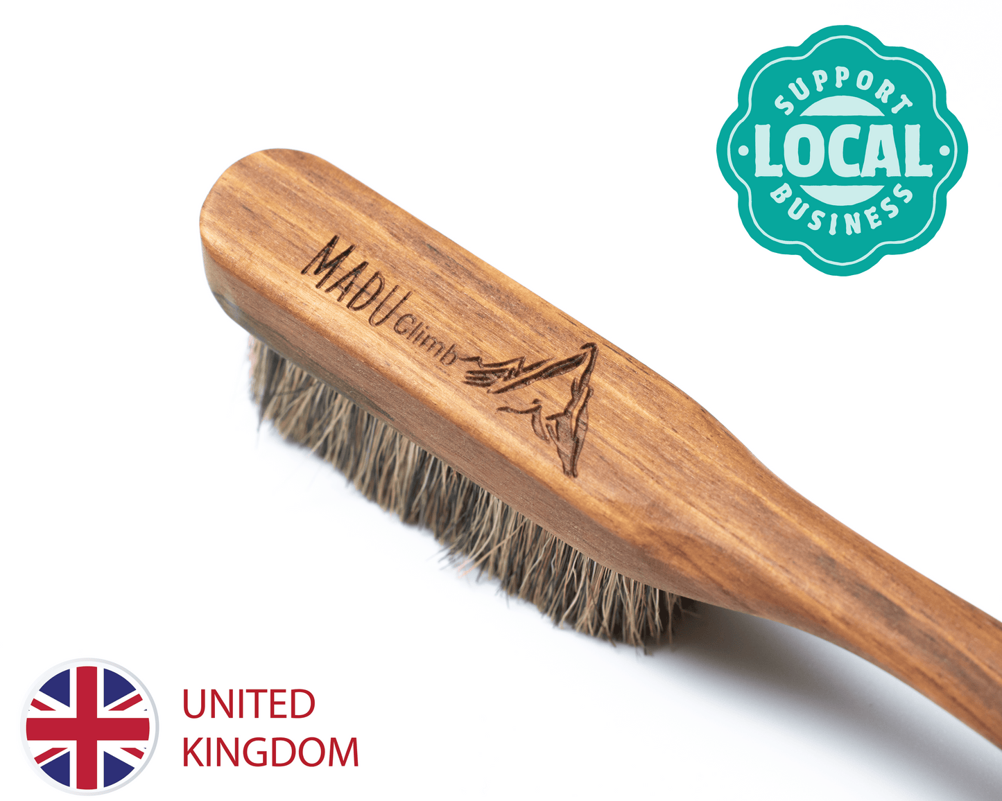 Premium Boar's Hair Rose Wood Rock Climbing brush (Dark)