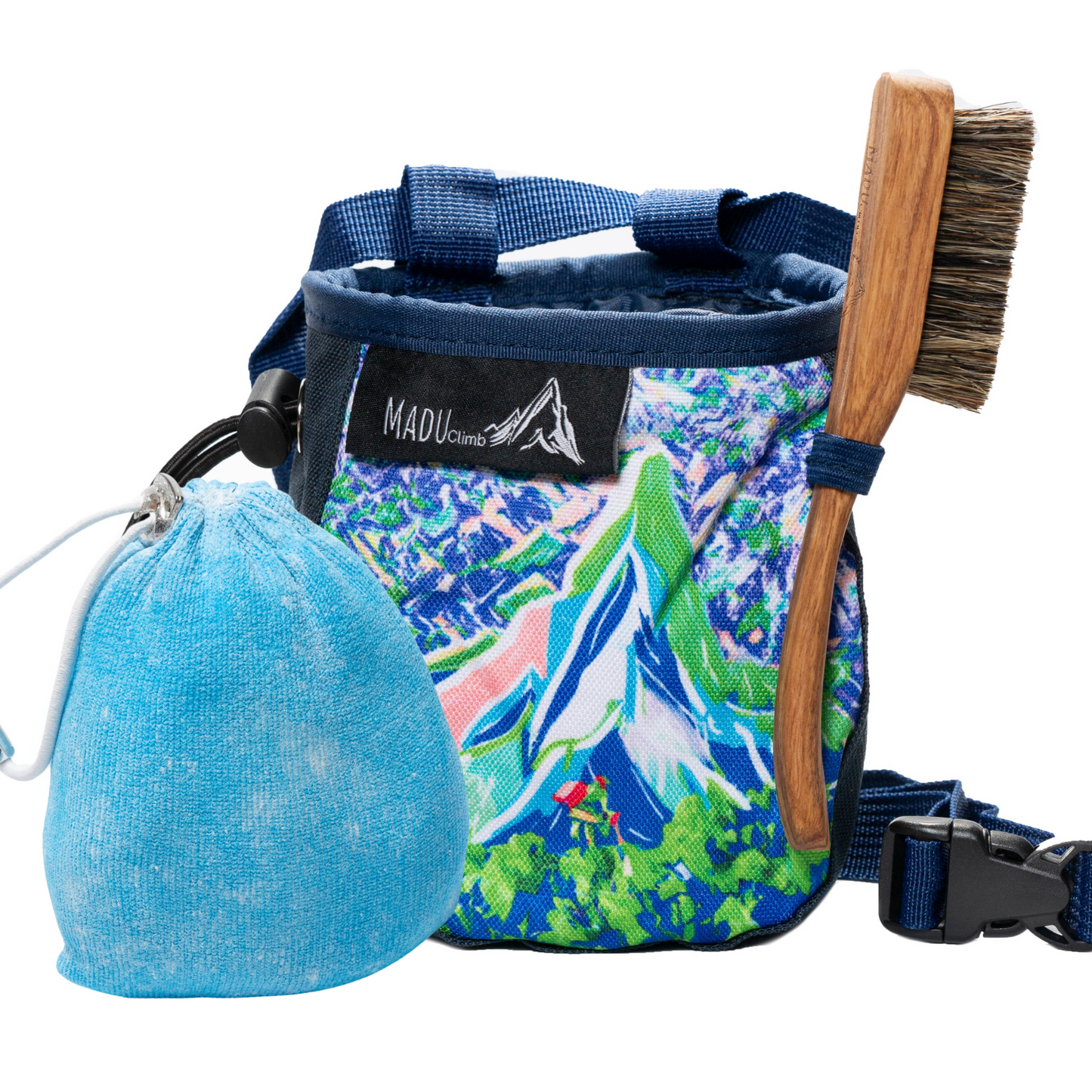 Colourful Sport Climbing Chalk Bag Watercolour Artwork