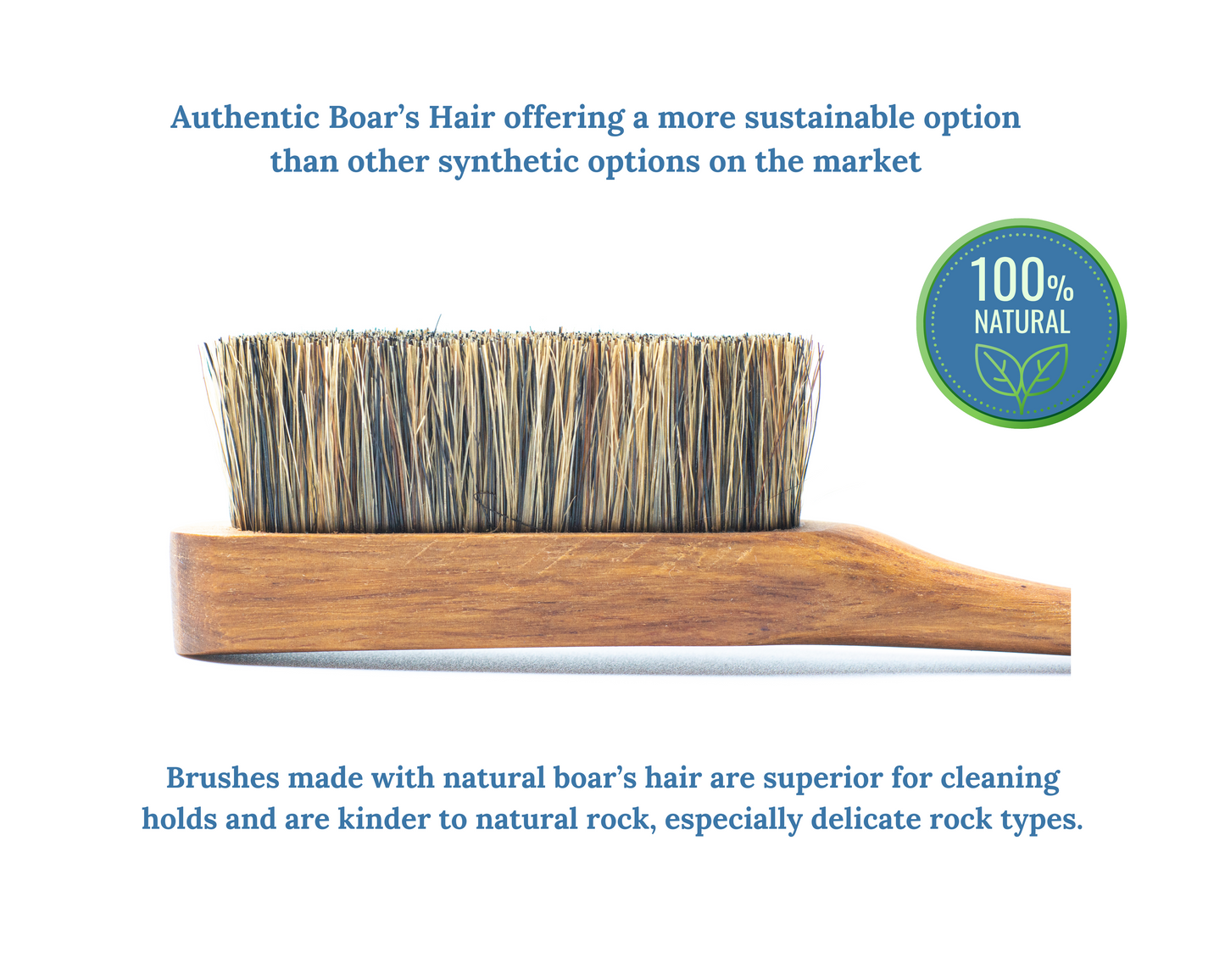Premium Boar's Hair Rose Wood Rock Climbing brush (Dark)