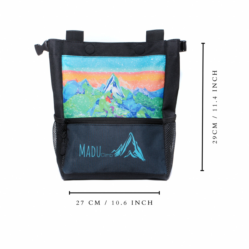 Large Climbing Chalk Bucket Bag Water Colour Art Work