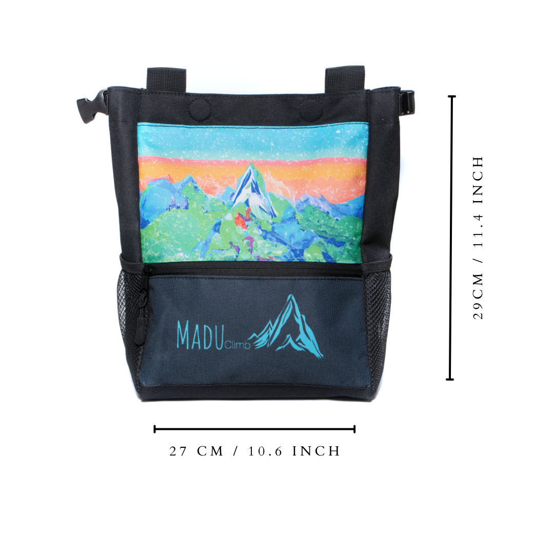 Large Climbing Chalk Bucket Bag Water Colour Art Work