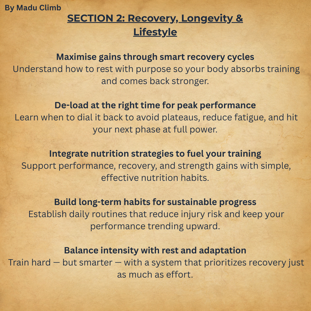 A+  Rock Climbing Specific Training Programme, customized to fit your unique needs and schedule, with your own personal coach guiding you every step of the way.