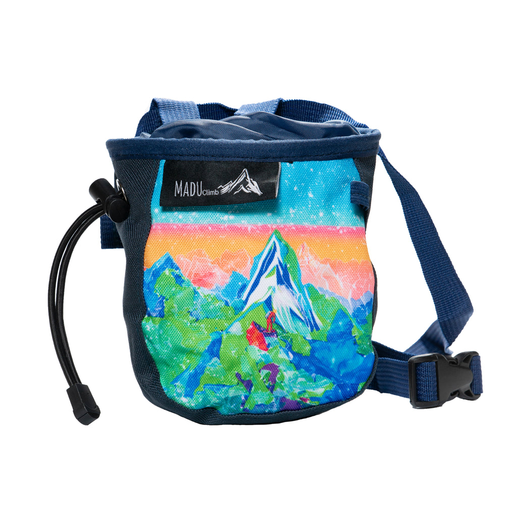 Colourful Sport Climbing Chalk Bag Watercolour Artwork