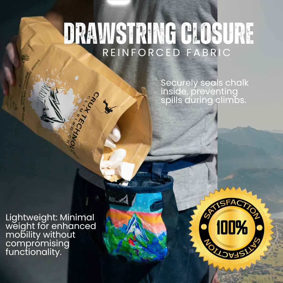 Colourful Sport Climbing Chalk Bag Watercolour Artwork