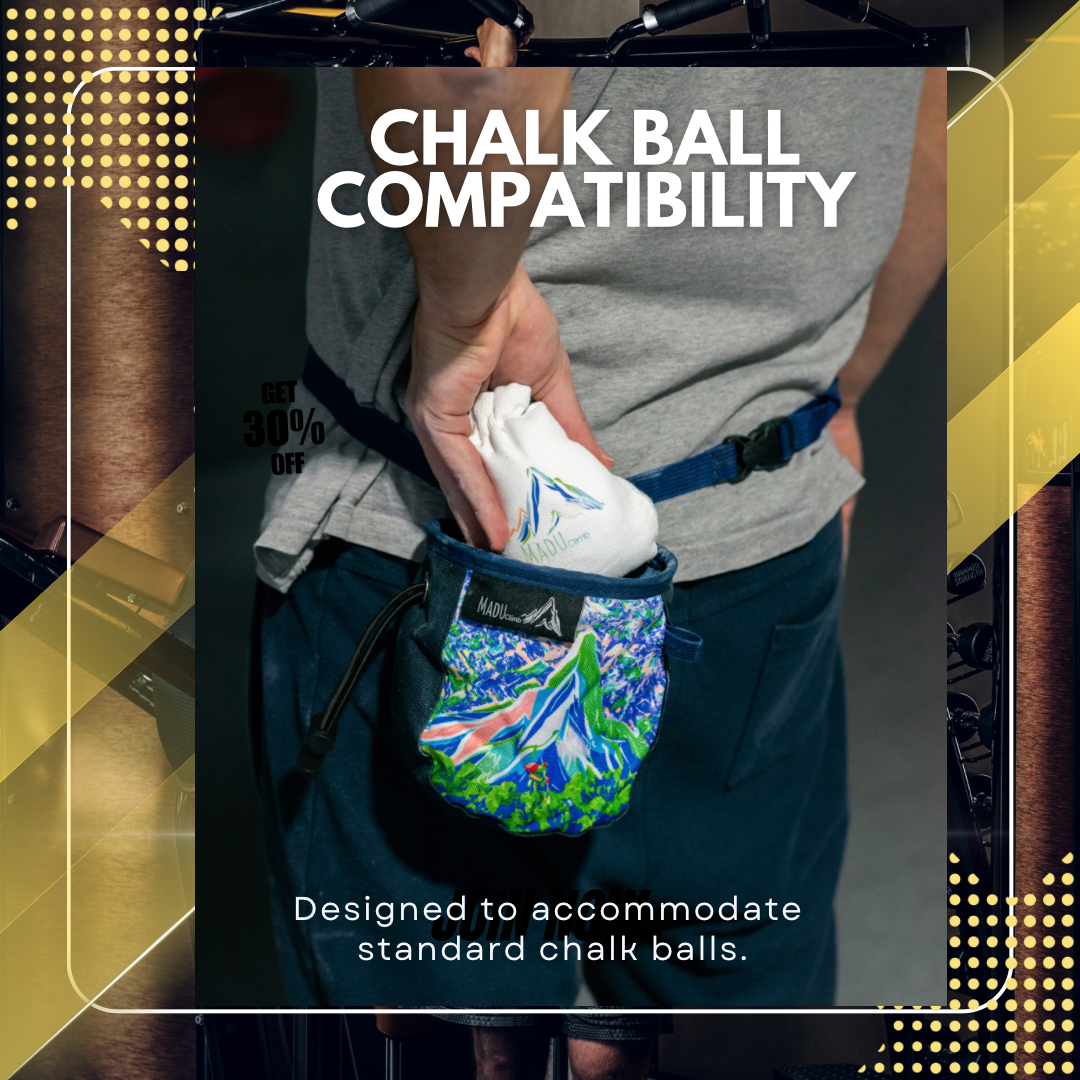 Colourful Sport Climbing Chalk Bag Watercolour Artwork