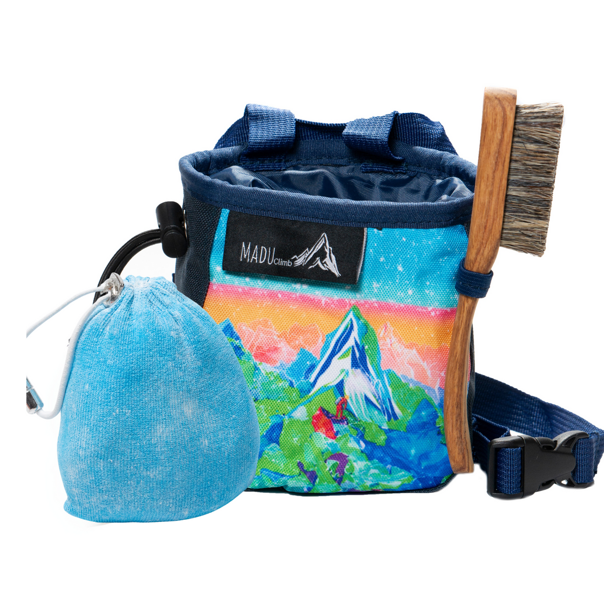 Colourful Sport Climbing Chalk Bag Watercolour Artwork