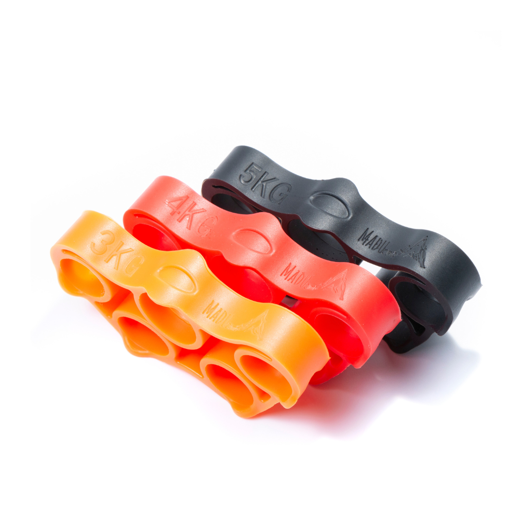 Finger Resistance Band Extensor Three Levels + Two Extra Acupressure Massage Rings