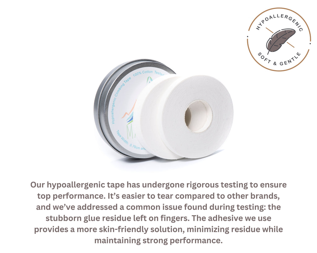 Rock Climbing Finger Tape 100% Cotton Hypoallergenic X2 Sports Rolls (0.76cm & 1.27cm)