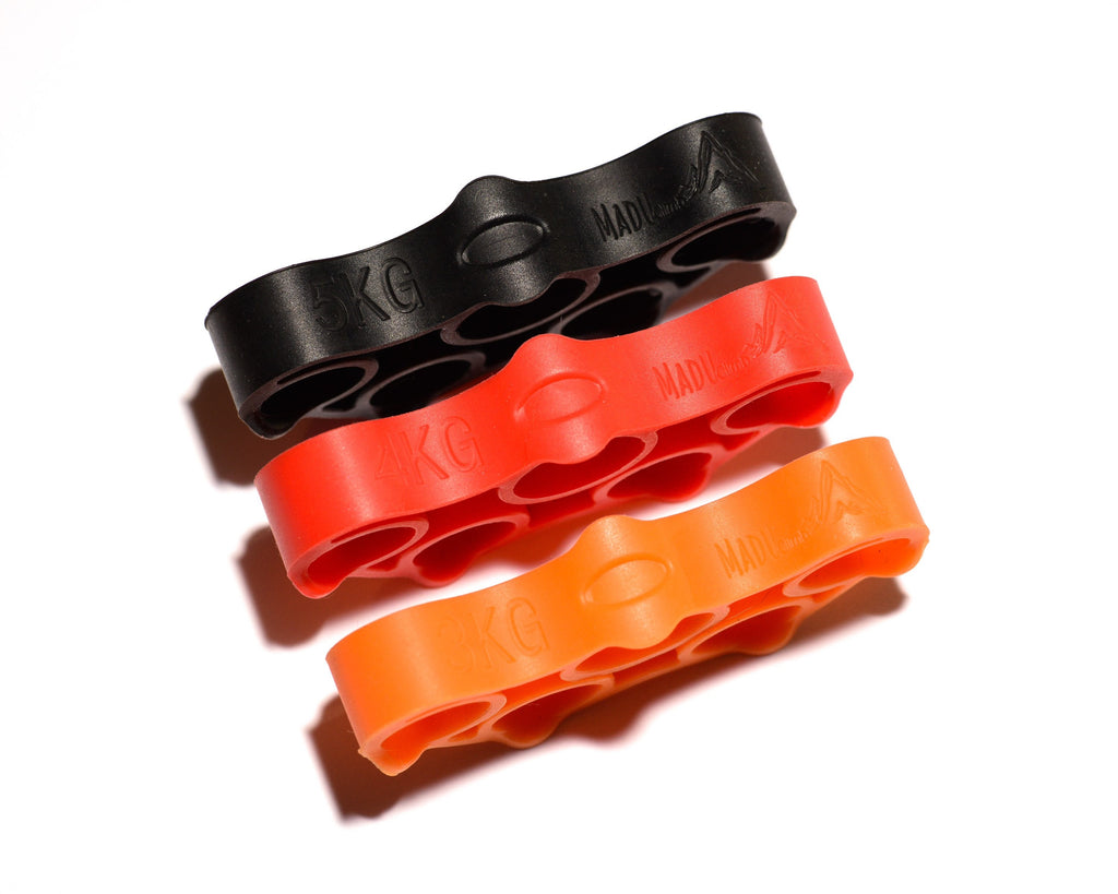 Finger Resistance Band Extensor Three Levels + Two Extra Acupressure Massage Rings