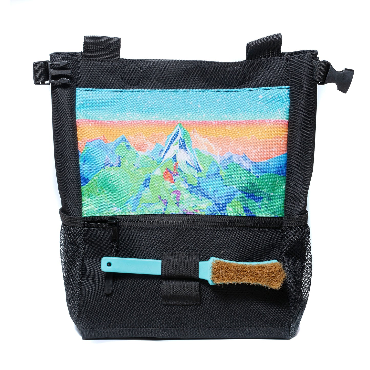 Bouldering Climbing Chalk Bag Bucket Set Includes  - Boars Hair Brush - Refillable Chalk Ball - 100% Cotton Finger Tape