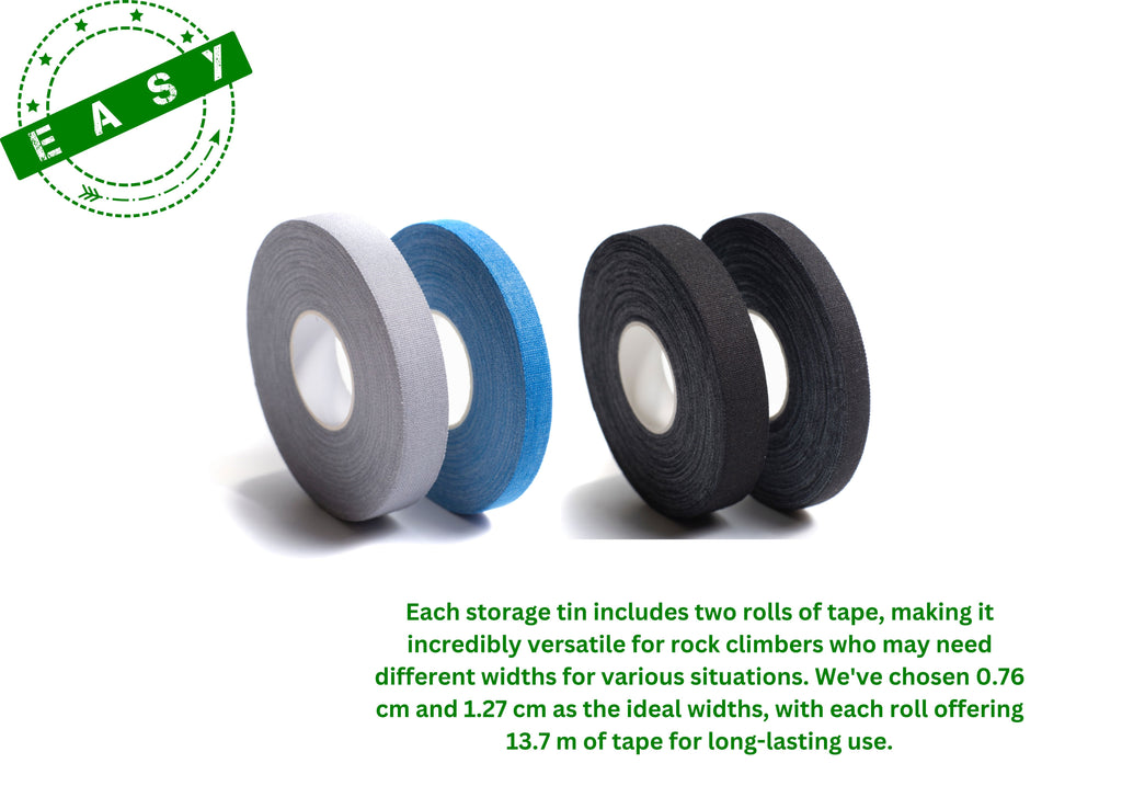 Rock Climbing Finger Tape 100% Cotton Hypoallergenic X2 Sports Rolls (0.76cm & 1.27cm)